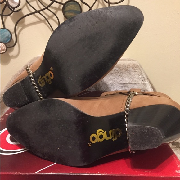 Soft Rich Tan Suede Cowboy Boots by Dingo - Picture 6 of 8